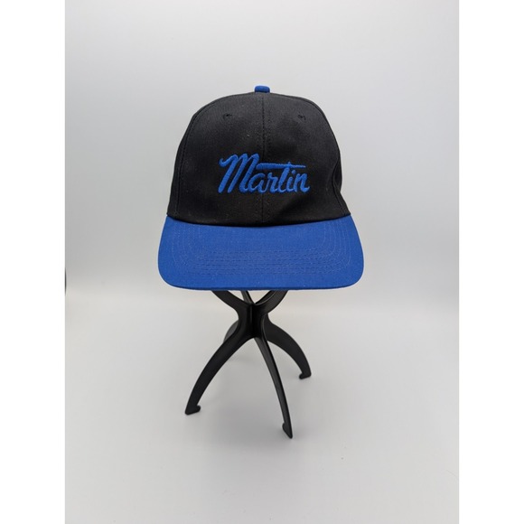 Martin Hat Cap Strap Back Legend Blue Script Logo Spell Out Adjustable USA